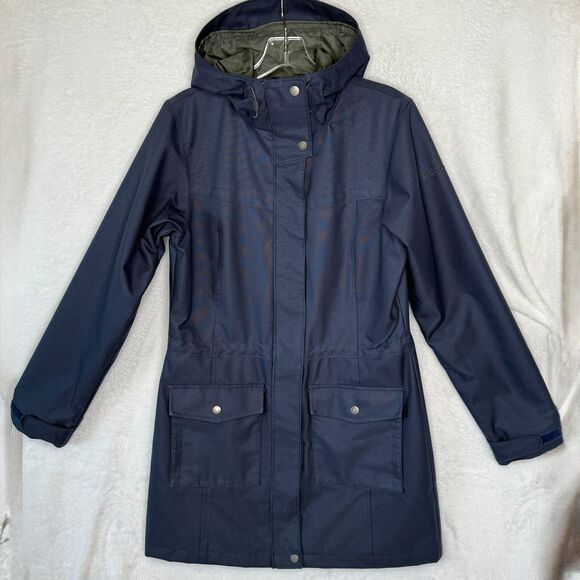 Columbia Here And There Trench Jacket Women's Small Omni Wick Rain Coat Blue - Picture 1 of 16